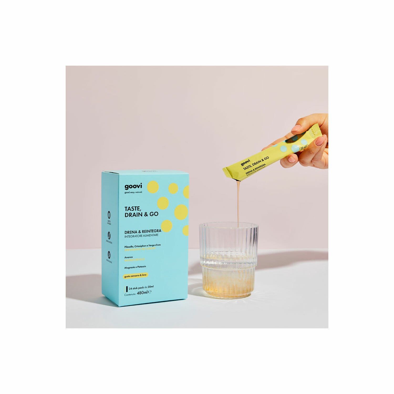 Goovi Taste Drain & Go Drenante Zenzero e Lime 24 Stick