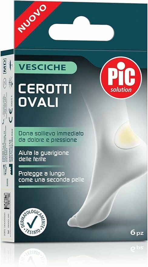 Pic Solution: Parches ovalados para ampollas, 44 x 69 mm, 6 unidades