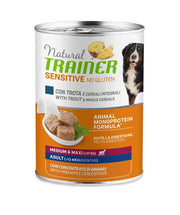 Natural Trainer Perro Sensitive Sin Gluten Adultos Medianos y Grandes con Trucha y Cereales 400 g