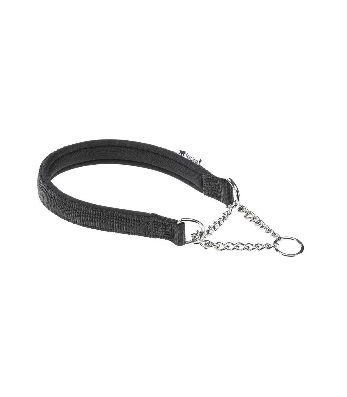 Ferplast Daytona CSS Collar semestrangulador de nailon con acolchado suave negro para perros CSS20/55
