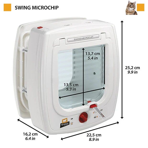 Swing Microchip Portina Per Gatti Con Sistema D'apertura A Microchip Colore Marrone