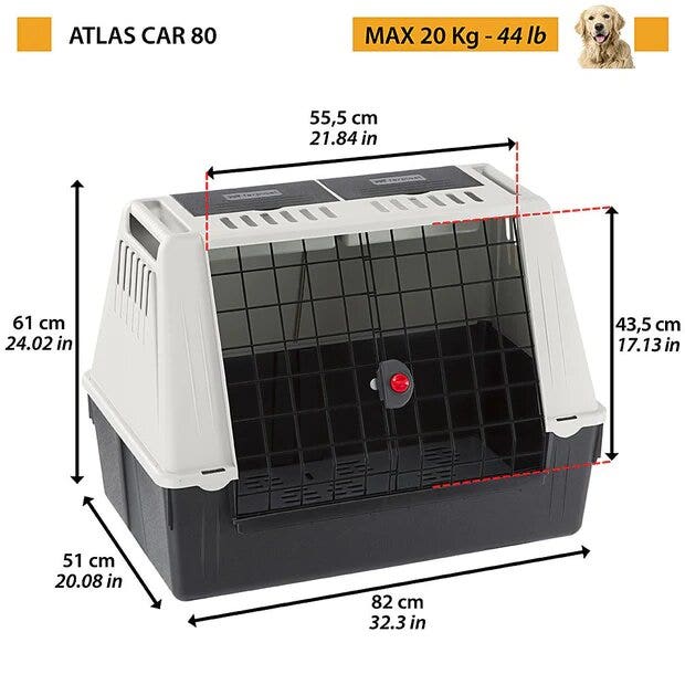 Ferplast Atlas Car Transportín para coche para perros tamaño 80