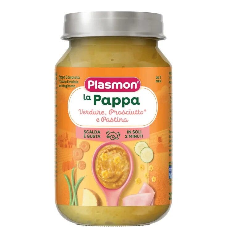 Plasmon Puré de verduras con jamón y pasta 200 g 7 meses+