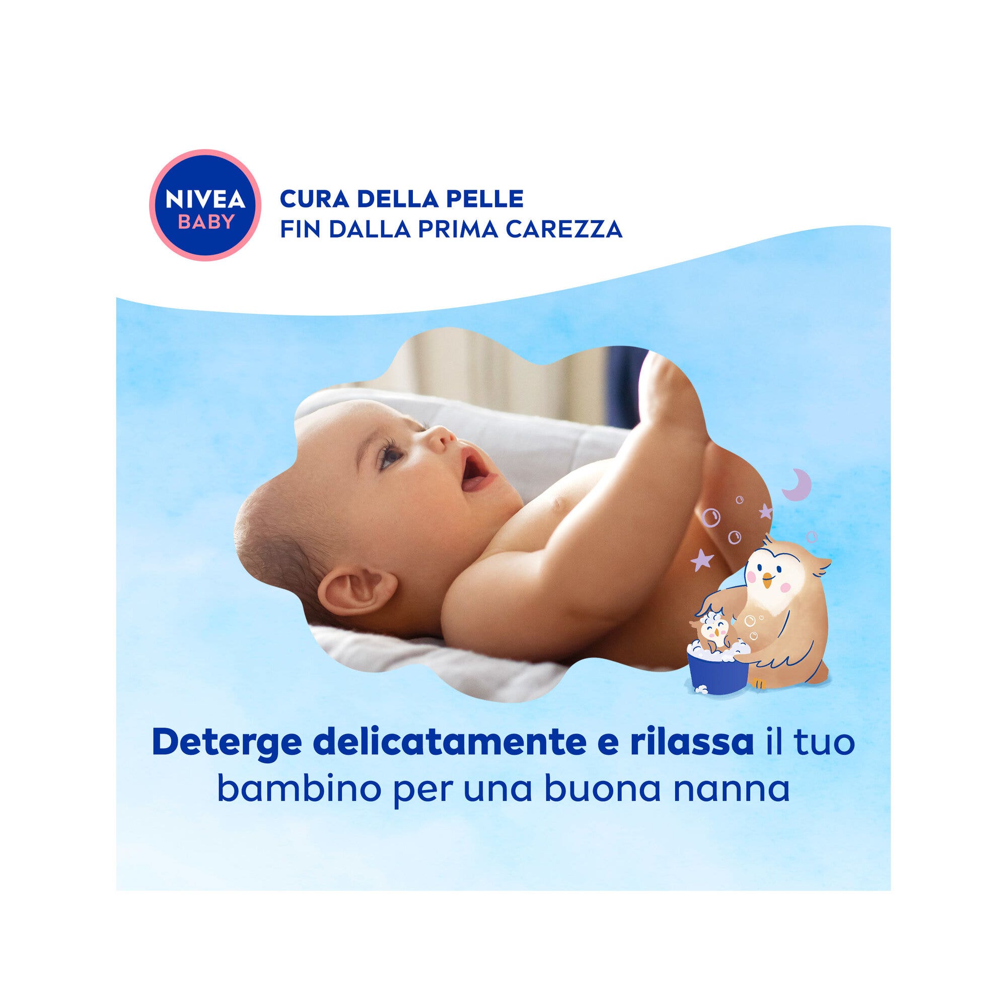 Nivea Baby Gel de ducha Dolce Nanna, de la cabeza a los pies, limpiador para el cuerpo y el cabello del bebé, 200 ml