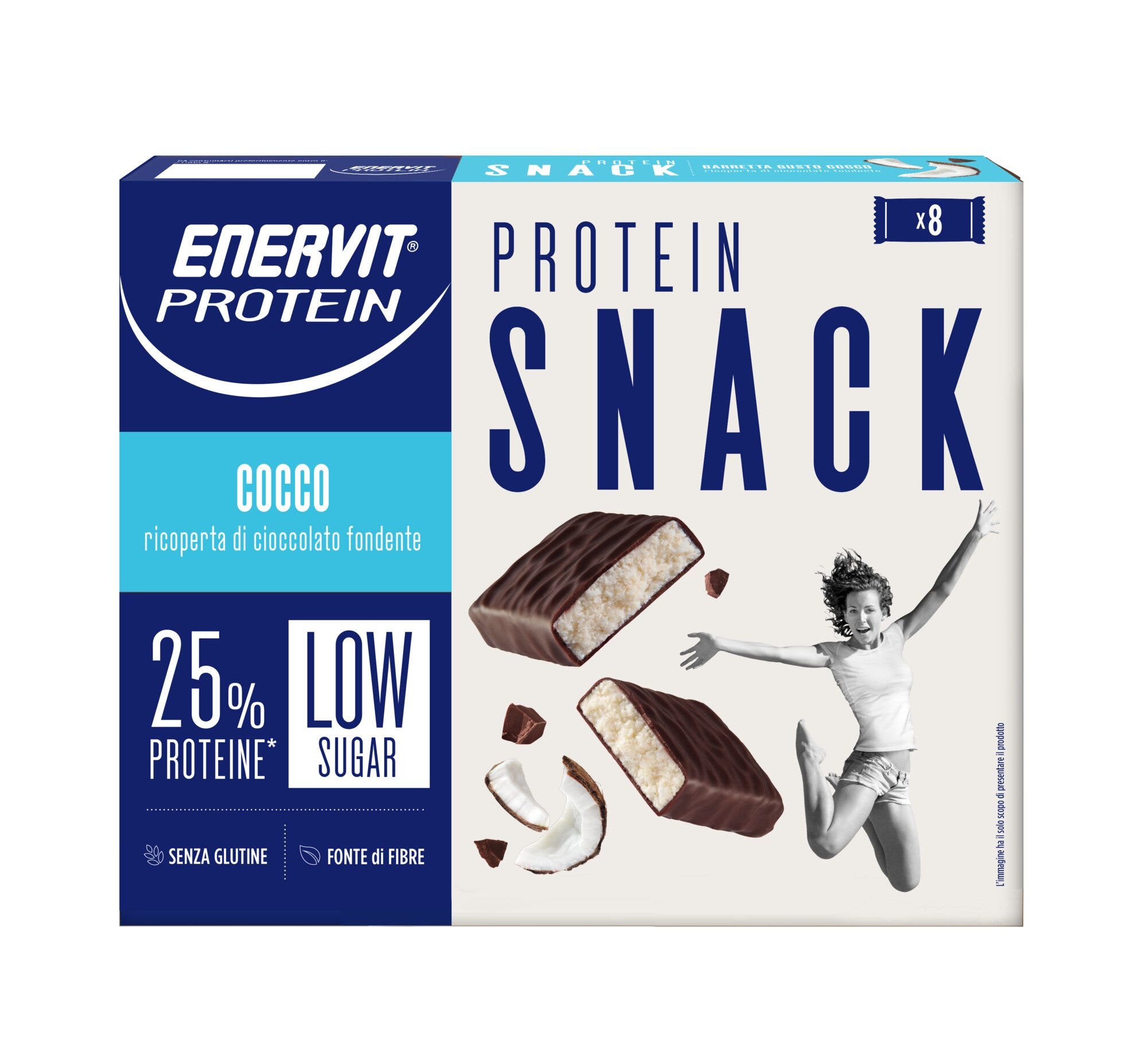 Enervit Proten Snack Al Cocco Low Sugar 8 Barrette Da 27g
