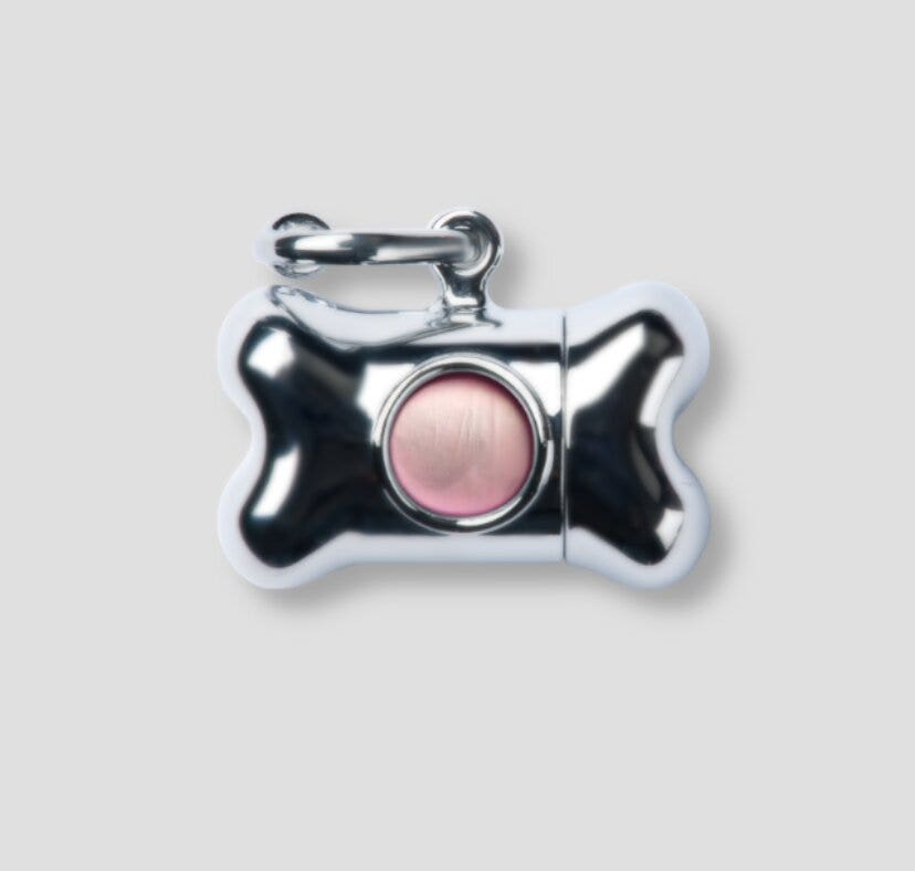 United Pets Bon Ton Nano Collezione Chrome Colore Argento Porta Sacchettini Igienici