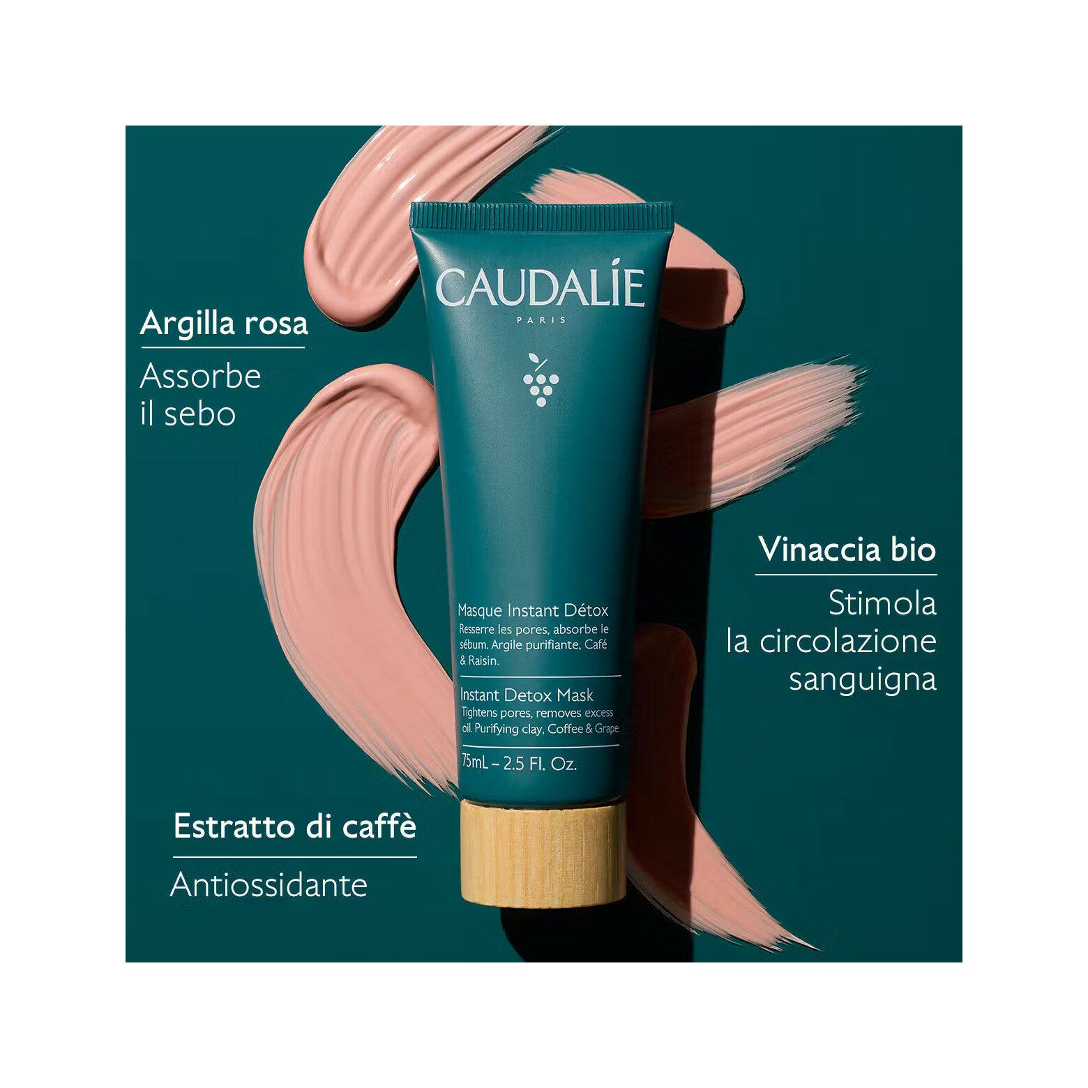Caudalie Vinoclean Maschera Instant Detox Viso 75ml