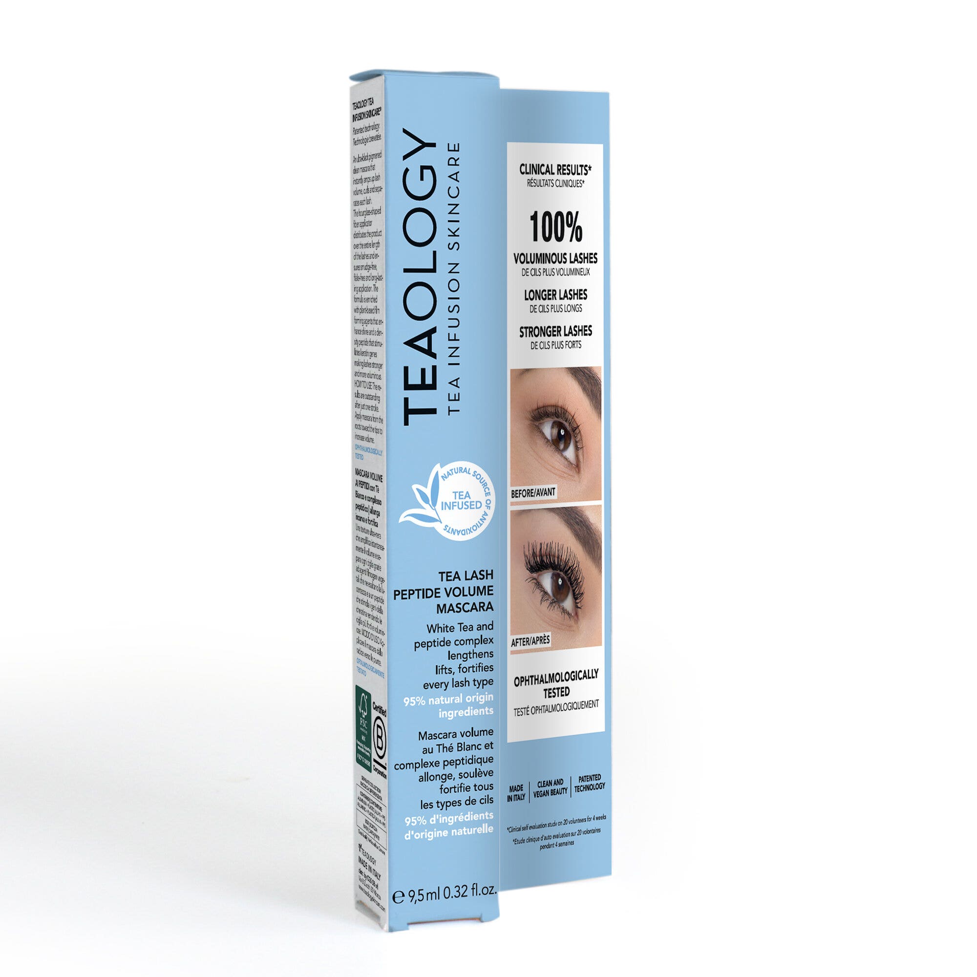 Teaology Máscara de pestañas voluminizadora con péptidos 9,5 ml