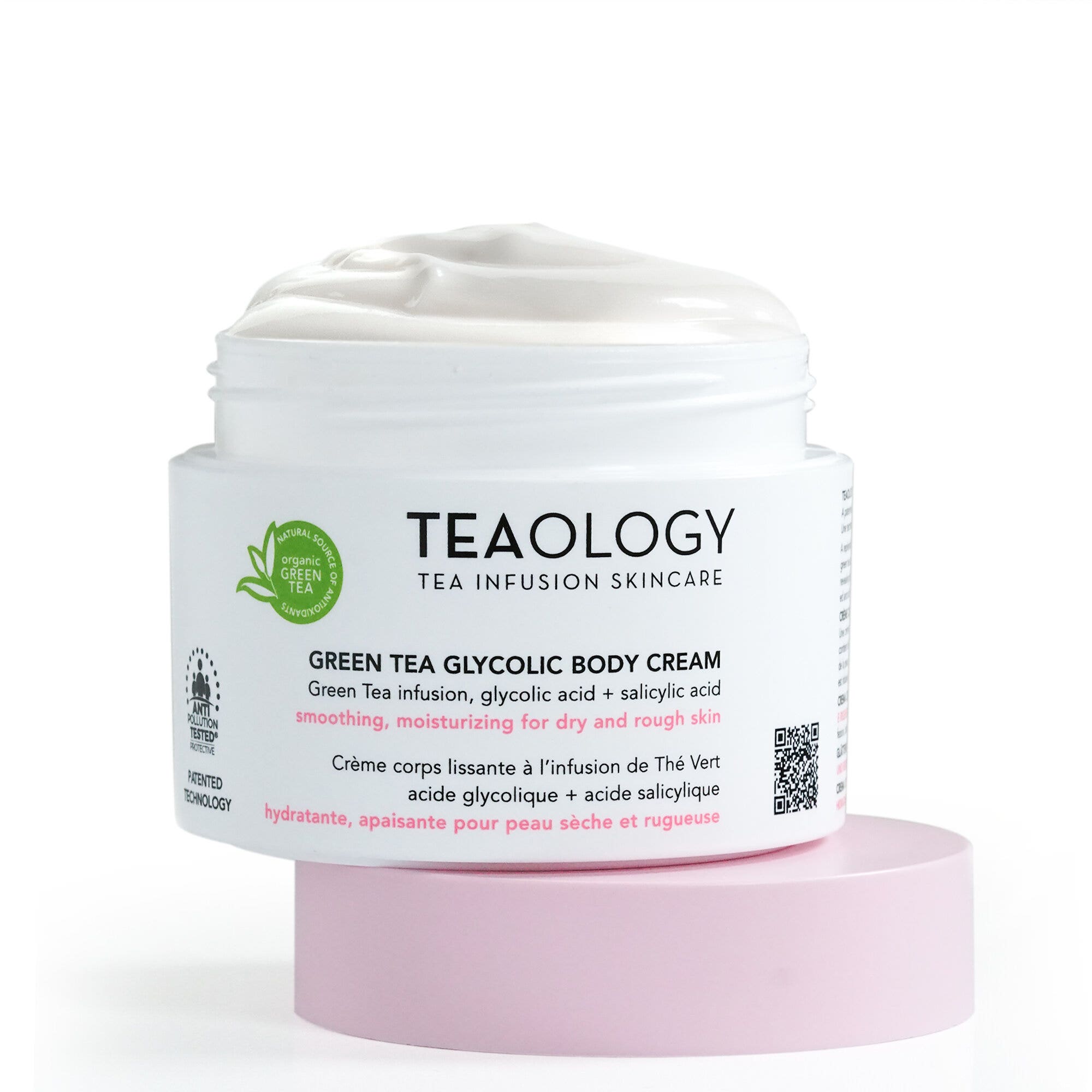 Teaology Crema corporal con té verde y ácido glicólico 260 ml