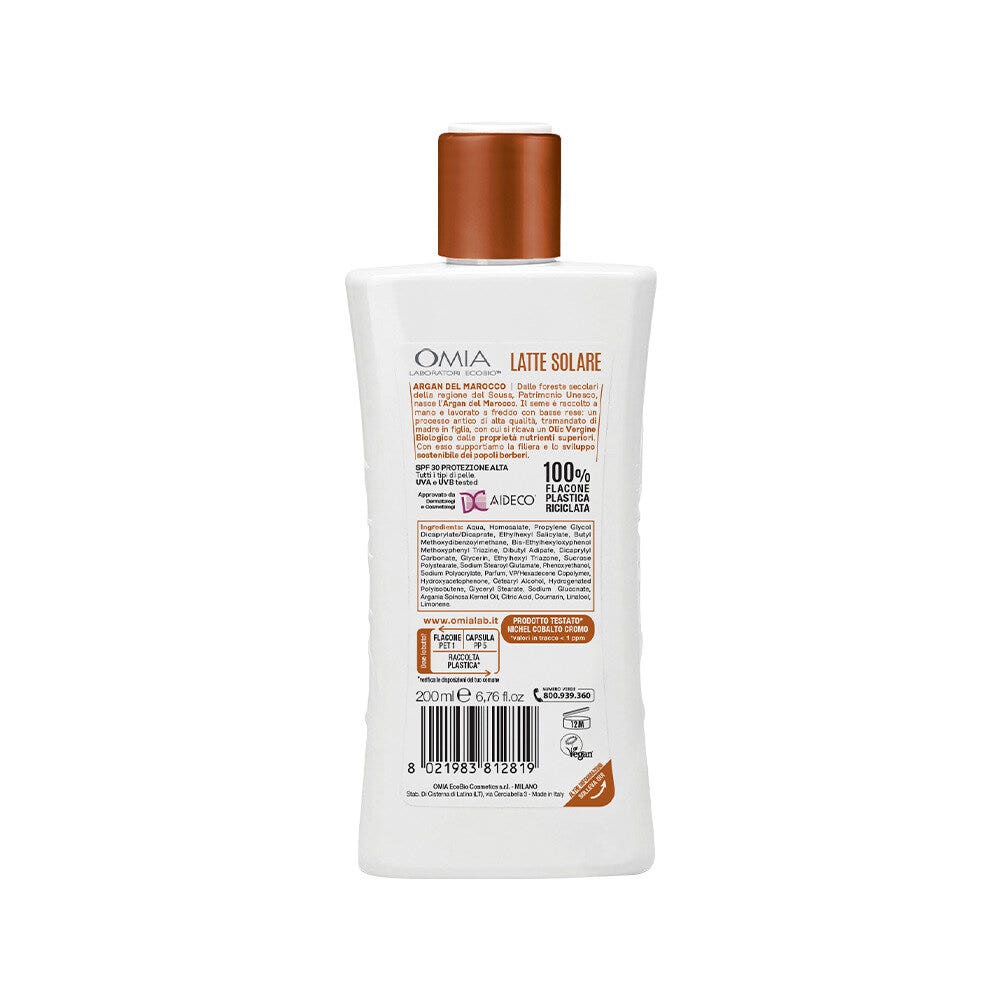Omia Ecobio Argán de Marruecos, Leche Solar SPF30, 200 ml