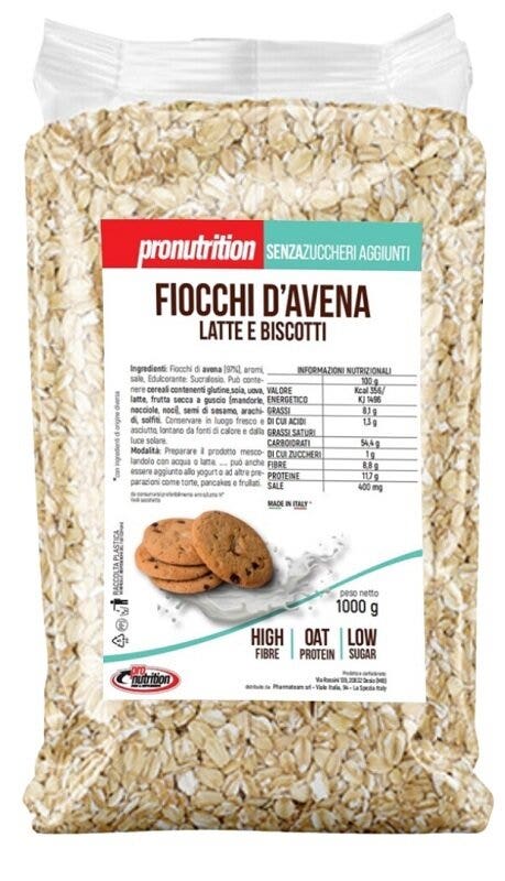 Pronutrition Copos de avena con sabor a leche y galletas 1 kg