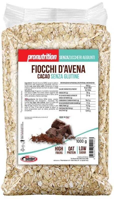 Pronutrition Copos de avena sabor cacao sin gluten 1 kg