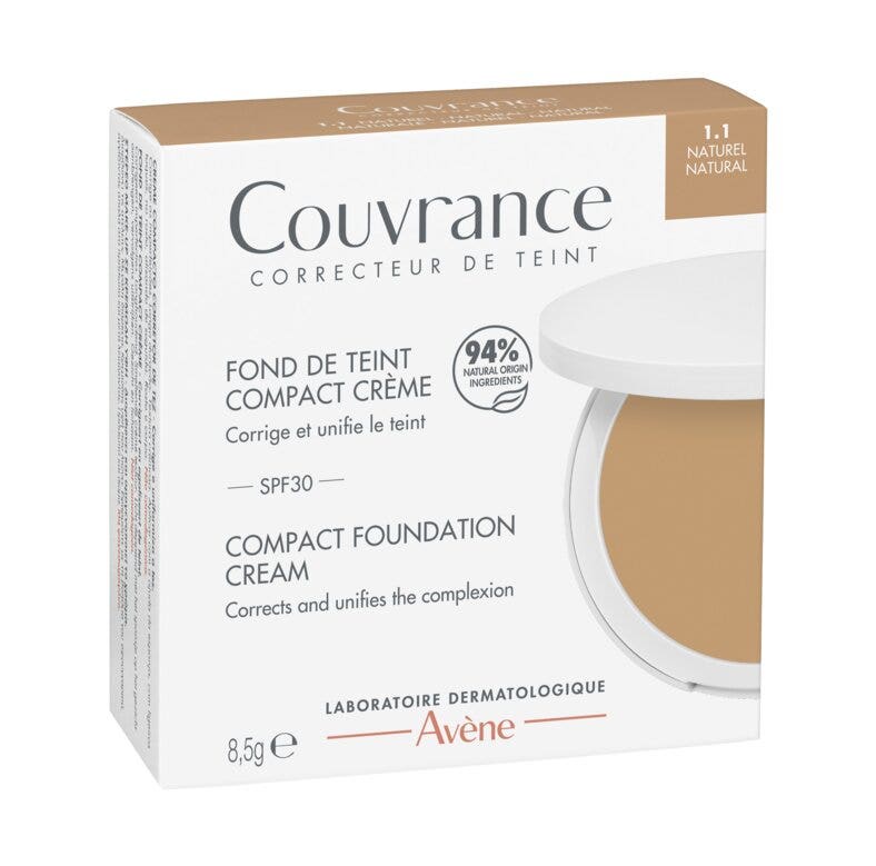 Eau Thermale Avène Couvrance Base de maquillaje compacta en crema natural