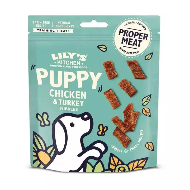 Lily's Kitchen Chicken & Turkey Nibbles for Puppies Snacks Dog 70g