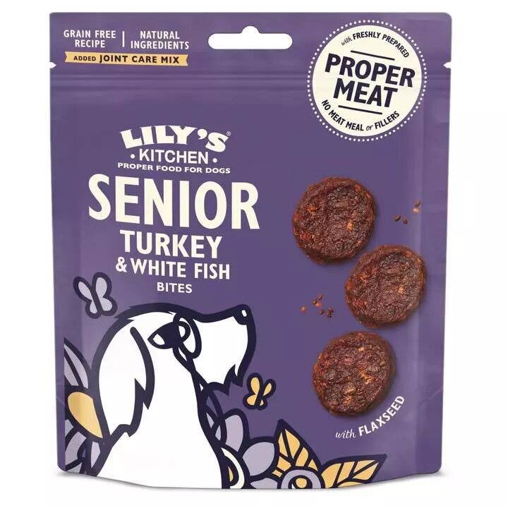 Lily's Kitchen Senior Turkey and White Fish Bites Snacks Dog 70g
