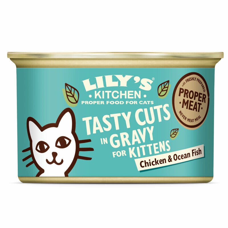 Lily's Kitchen Tasty Cuts de pollo y pescado del mar en salsa para gatitos 85 g
