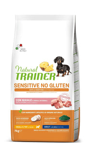 Natural Trainer Cane Sensitive No Gluten Mini Adult con Maiale 7kg