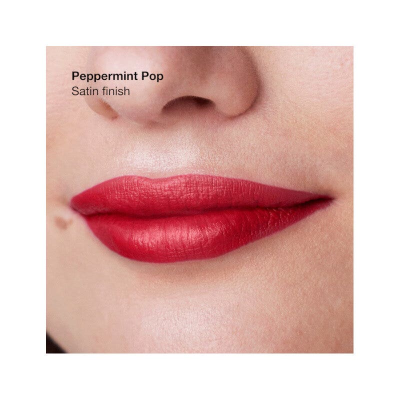 Clinique Pop Longwear Lipstick, pintalabios satinado, Peppermint
