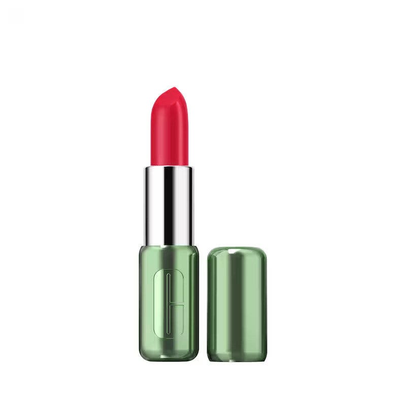 Clinique Pop Longwear Lipstick, pintalabios satinado, Peppermint