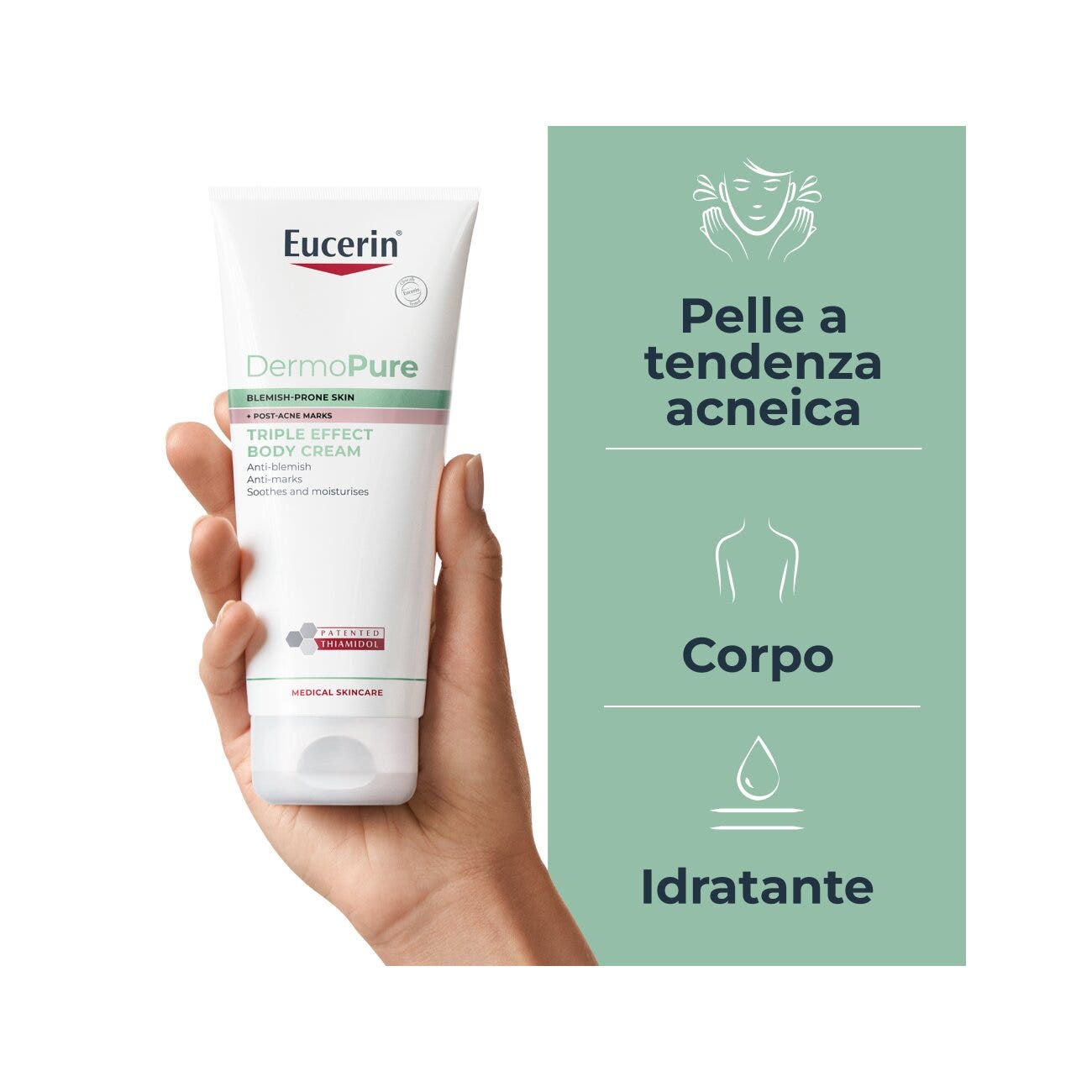 Eucerin DermPurifyer Oil Control Crema Corpo Tripla Azione Anti-Imperfezioni 200ml