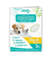 Welly Toalla compostable pequeña 40 x 55 cm, 3 unidades