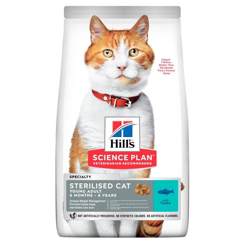 Hill's Science Plan Young Adult Sterilised Cat Comida para gatos con atún 7 kg