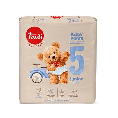 Trudi Baby Pants Pañales tipo braguita Talla 5 Junior 12-18 kg 18 unidades