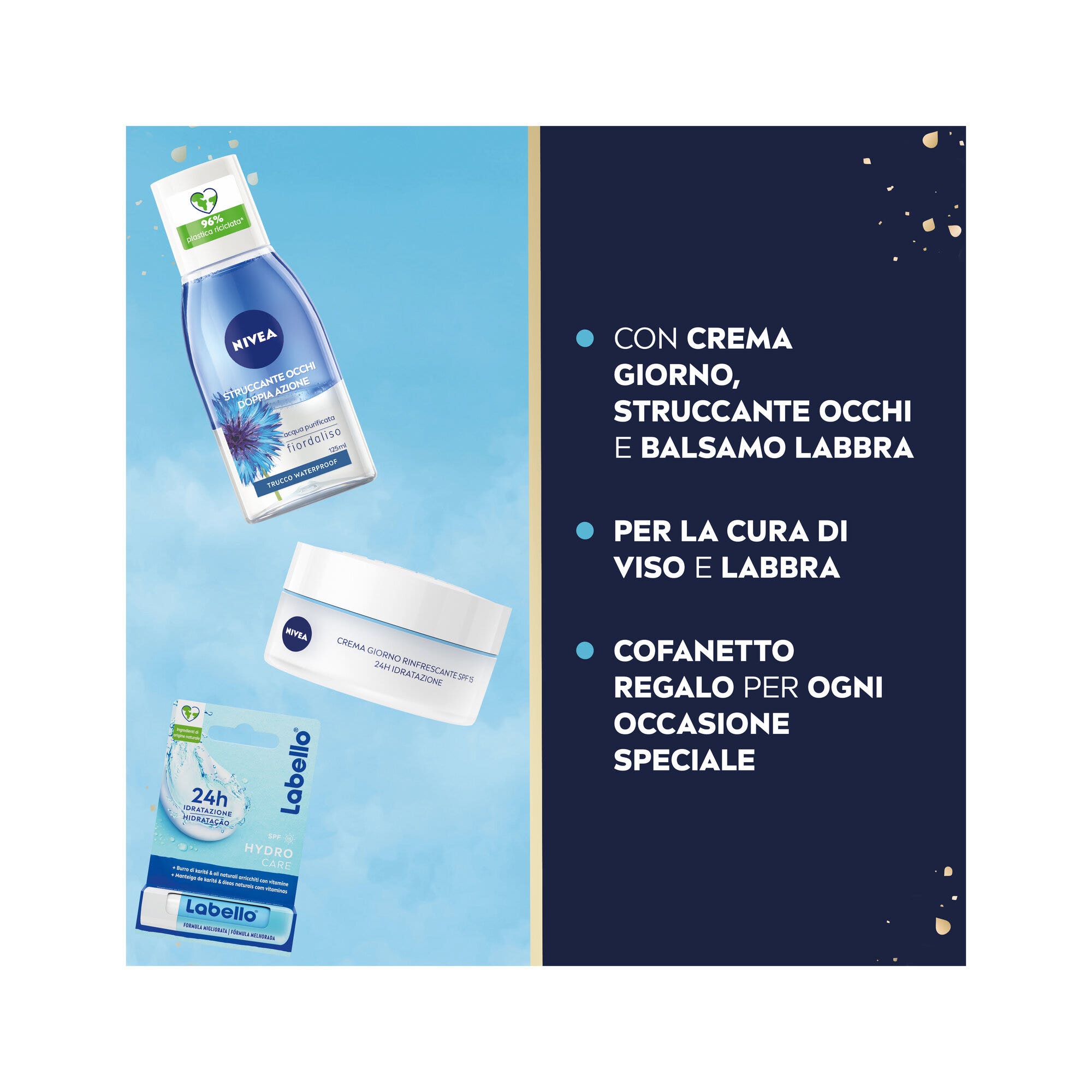 Nivea Set Essential Skincare Desmaquillante 125 ml + Crema de Día 50 ml + Labello