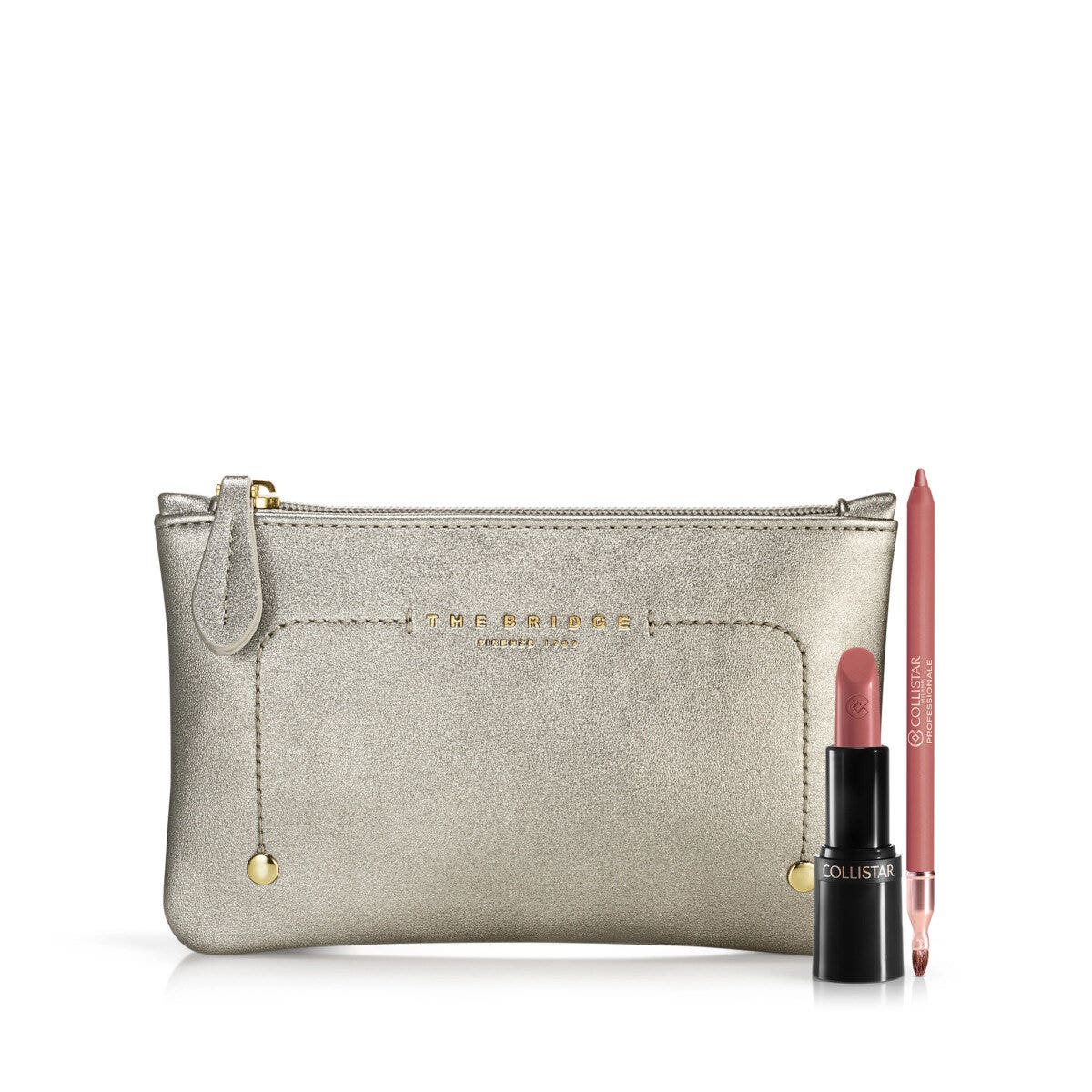 Collistar Set Puro Rossetto 101 Blooming Almond + Lápiz de labios profesional 08 Rosa Cameo + Neceser THE BRIDGE