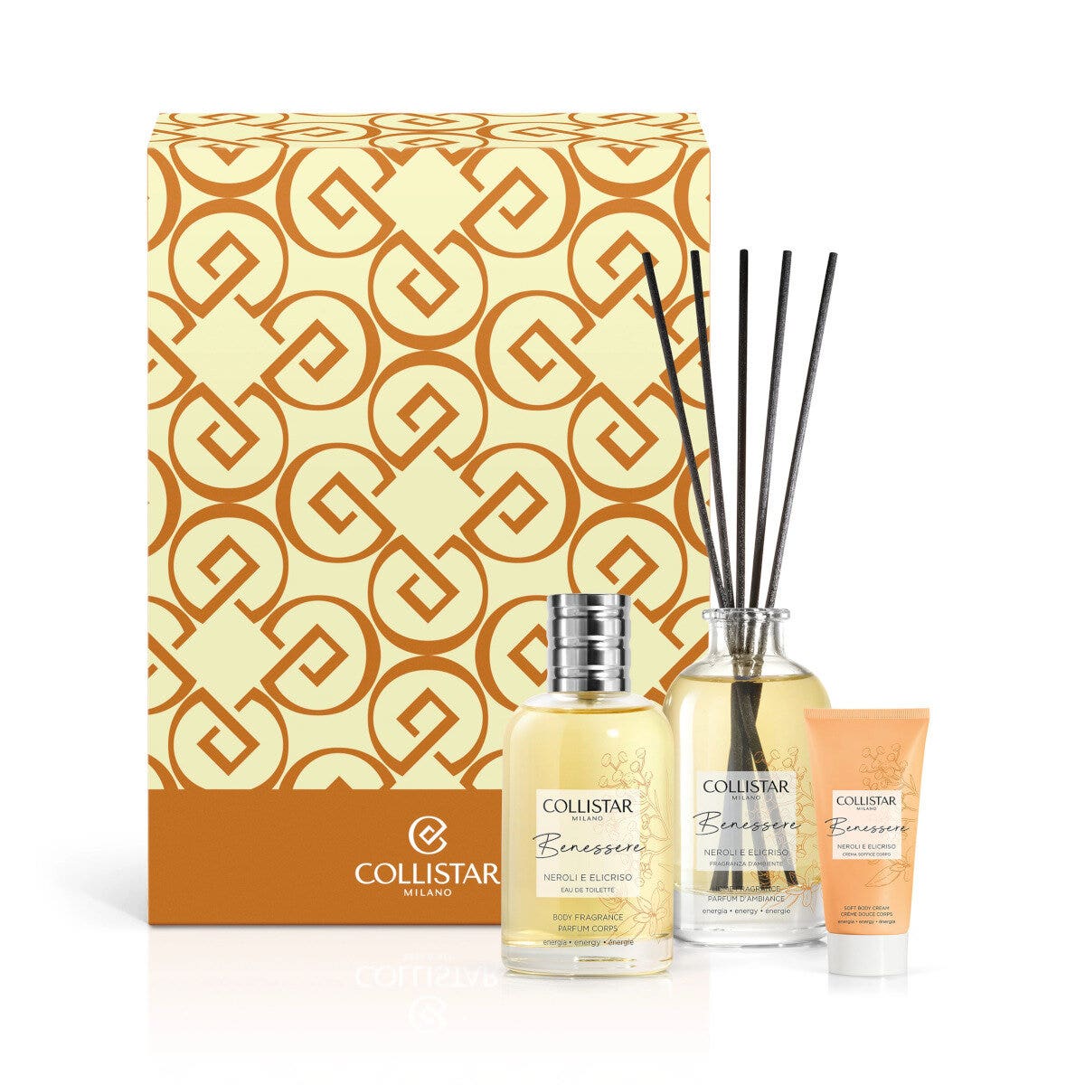 Collistar Set de Bienestar Neroli y Helichrysum Eau de Toilette 100 ml + Crema Corporal Suave 50 ml + Fragancia para el Hogar