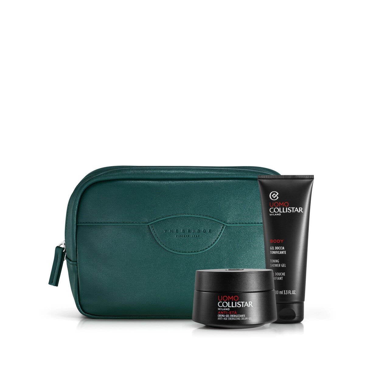 Collistar Set Crema-Gel Energizante Antiedad 50 ml + Gel de Ducha Tonificante 100 ml + Bolsa de Viaje THE BRIDGE
