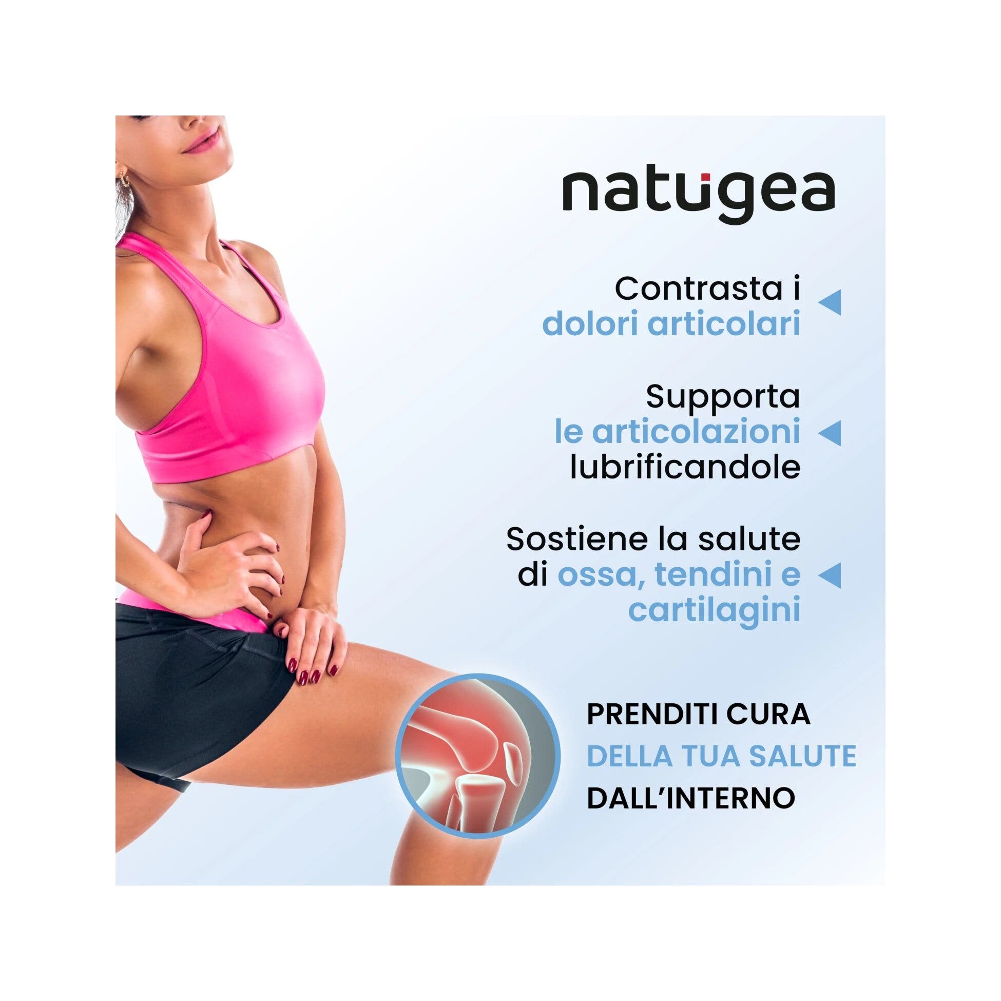 Natugea Colágeno Marino Hidrolizado Peptan F HD con Ácido Hialurónico y Vitamina C 120 Cápsulas