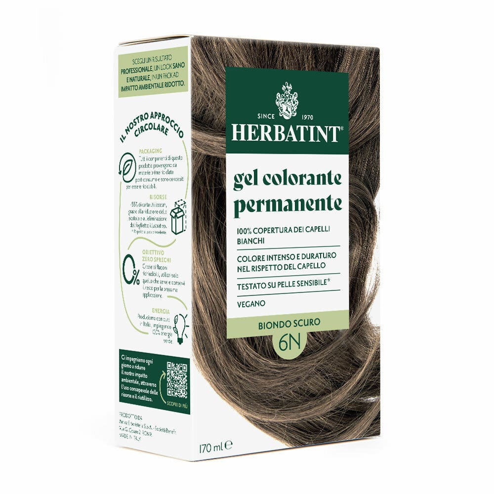 Herbatint Tinte para el cabello en gel permanente 6N Rubio oscuro 170 ml