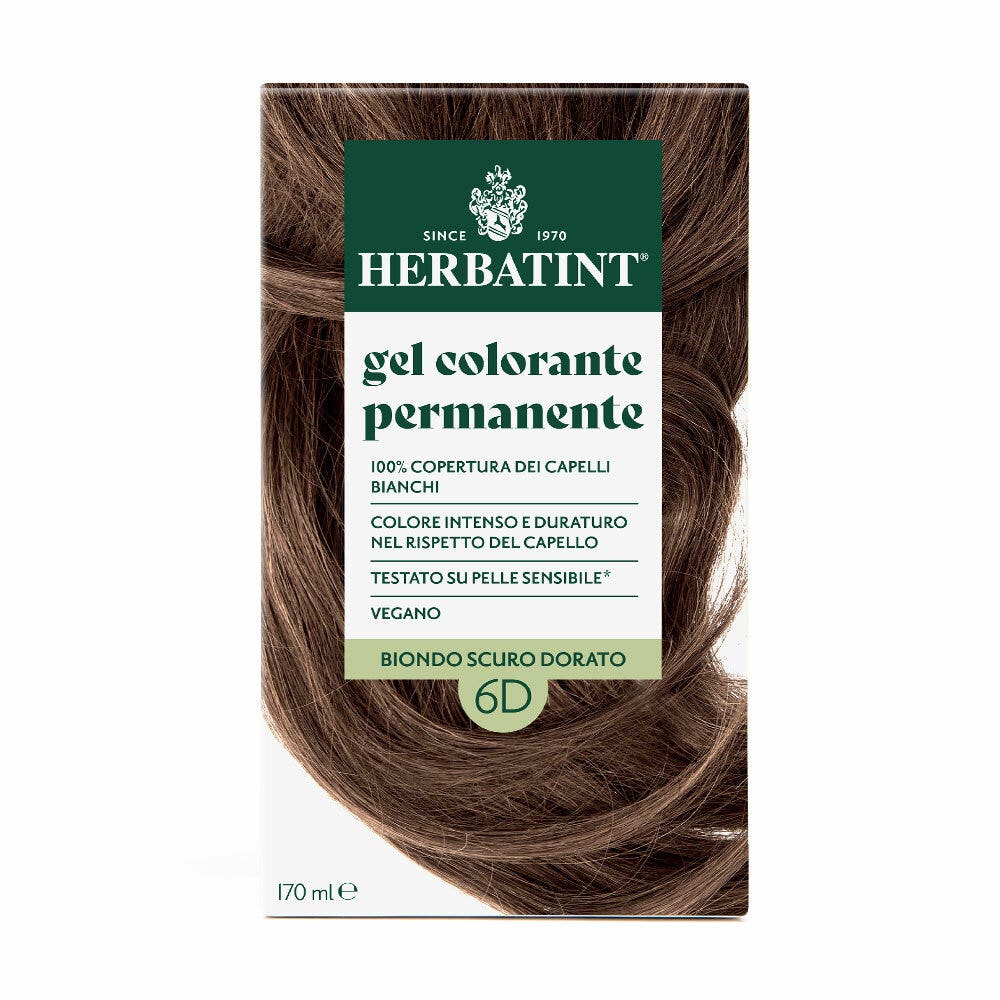 Herbatint Tinte para el cabello en gel permanente 6D Rubio oscuro dorado 170 ml