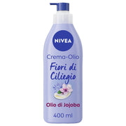 Nivea Crema-aceite de flores de cerezo y aceite de jojoba. Crema corporal hidratante 48 h y perfumada, 400 ml