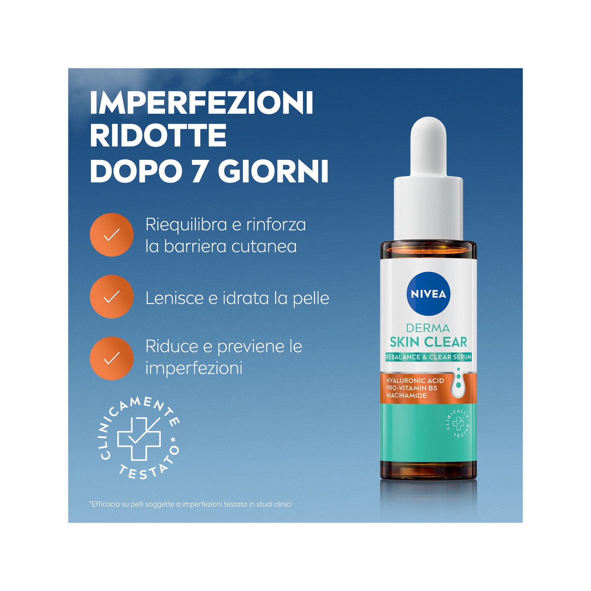 Nivea Derma Skin Clear Siero Viso Perfezionante & Riequilibrante Per La Cura Della Pelle 30ml