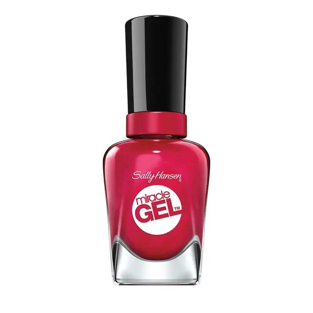 Sally Hansen Miracle Gel Pack doble: capa superior + esmalte de color 940 Bordeaux Glow