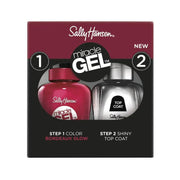 Sally Hansen Miracle Gel Pack doble: capa superior + esmalte de color 940 Bordeaux Glow