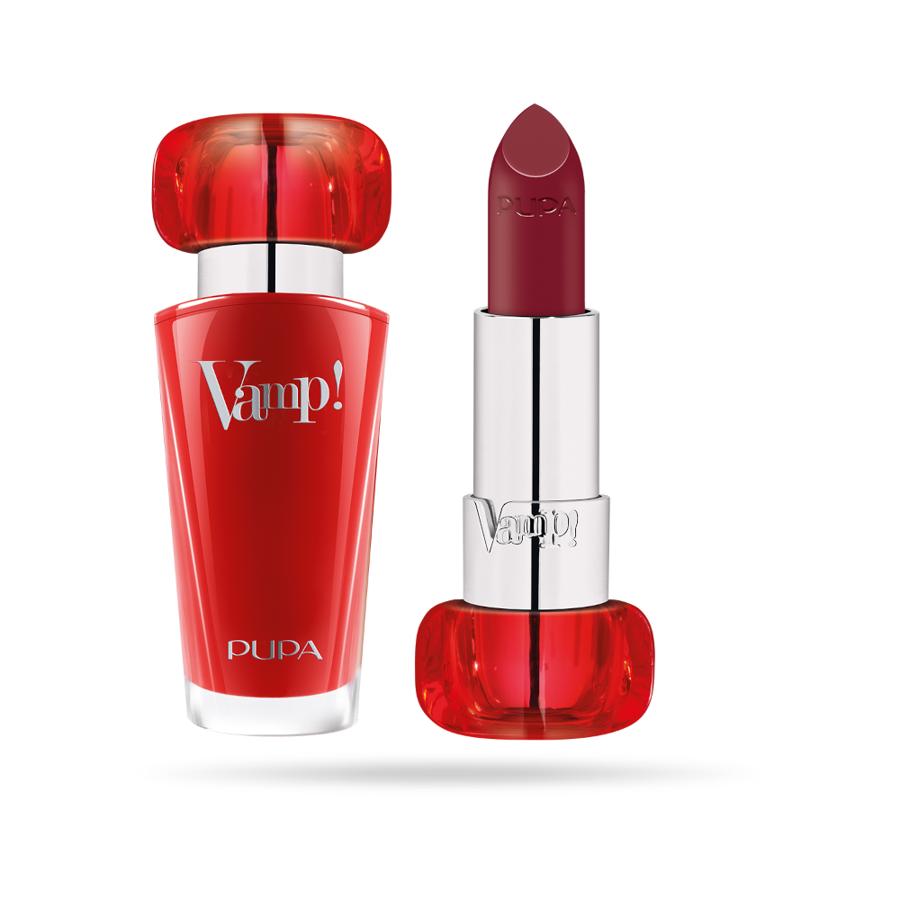 Pupa Vamp! Lipstick, pintalabios voluminizador, 3,5 g, Scarlet Bordeaux 300
