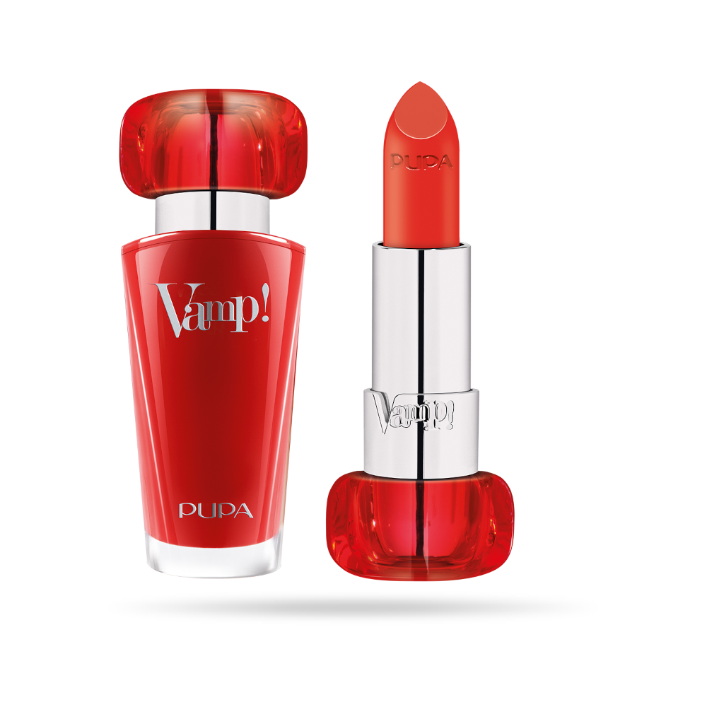 Pupa Vamp! Lipstick, pintalabios voluminizador, 3,5 g, Outstanding Orange 306
