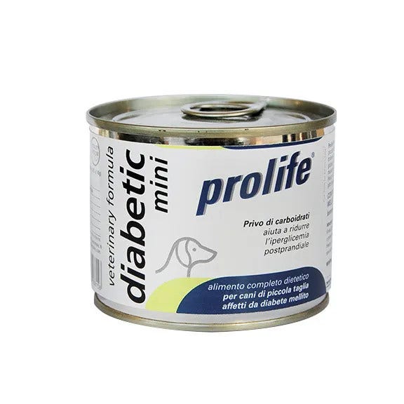 Prolife Veterinary Diabetic Mini Cibo Umido Per Cani Taglia Piccola Lattina 200g