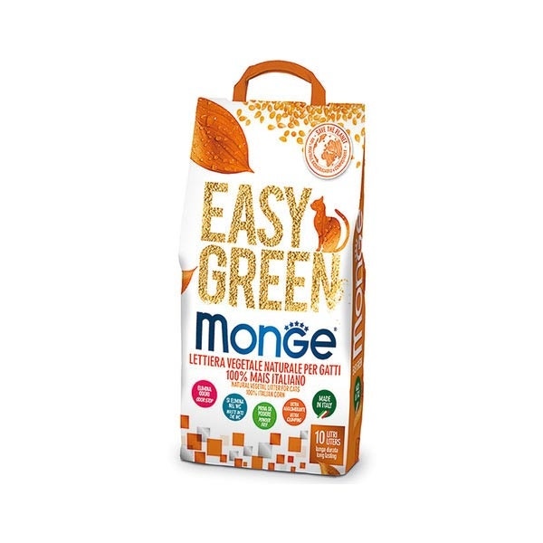 Monge Arena para gatos Easy Green 100 % maíz italiano 10 l