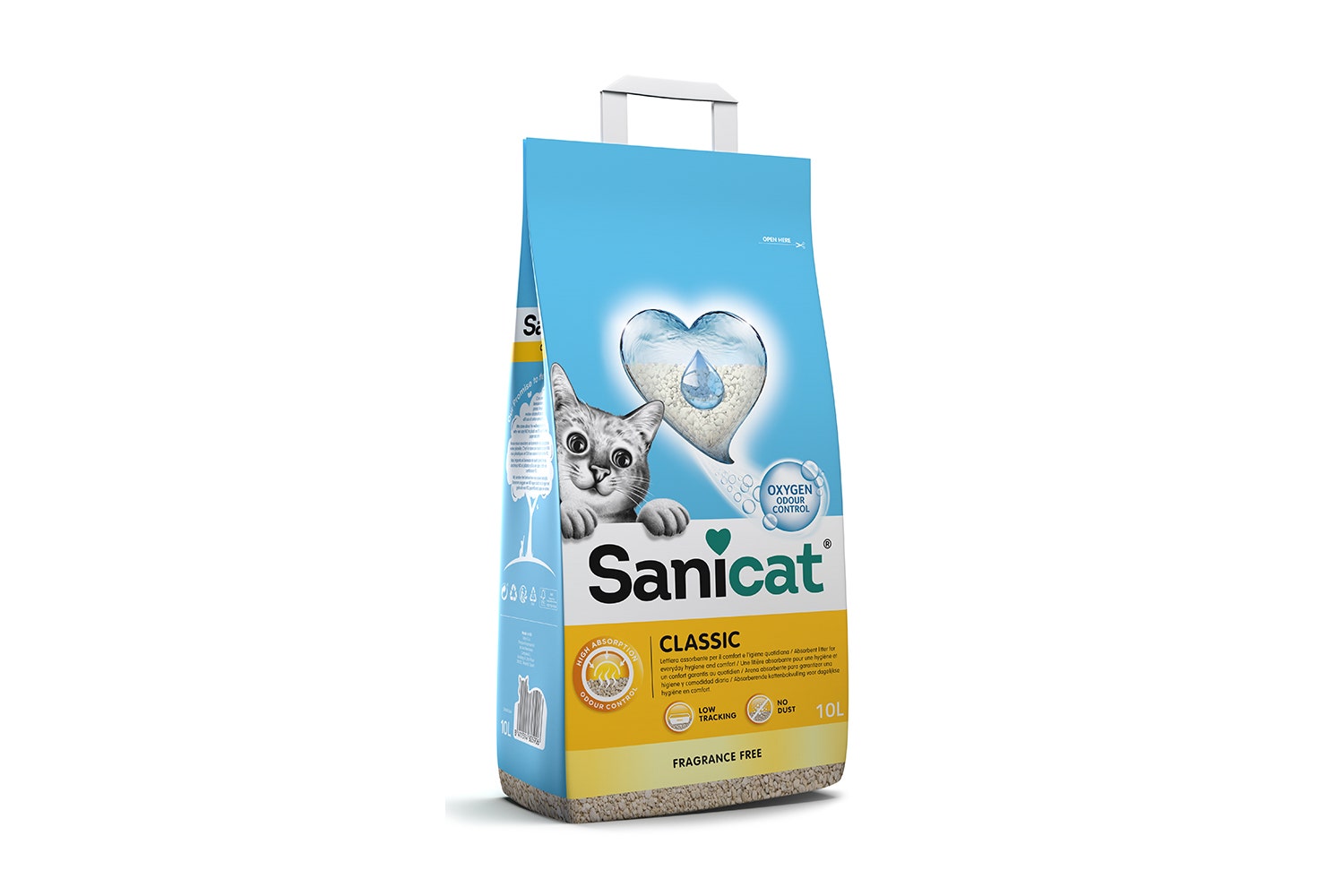 Sanicat Classic Lettiera Minerale Assorbente Senza Profumo Per Gatti 10L