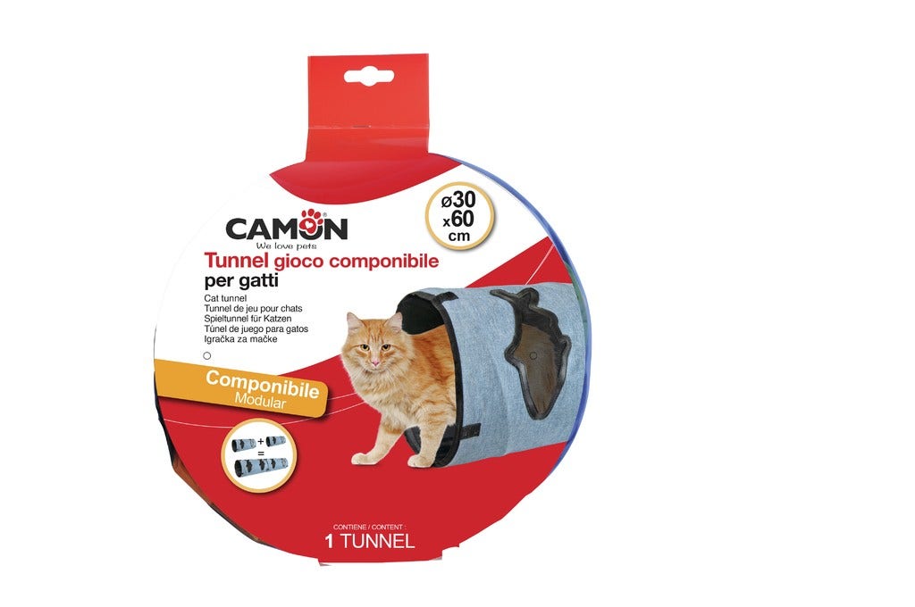 Camon Tunnel Componibile Gioco Per Gatti 30x60cm
