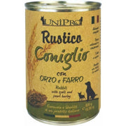 Unipro Rustico Conejo, Cebada y Espelta - Comida para perros adultos - Tarro de 400 g