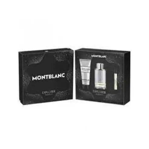 Montblanc Set Explorer para hombre Eau de Parfum 100 ml + 7,5 ml, gel de ducha 100 ml