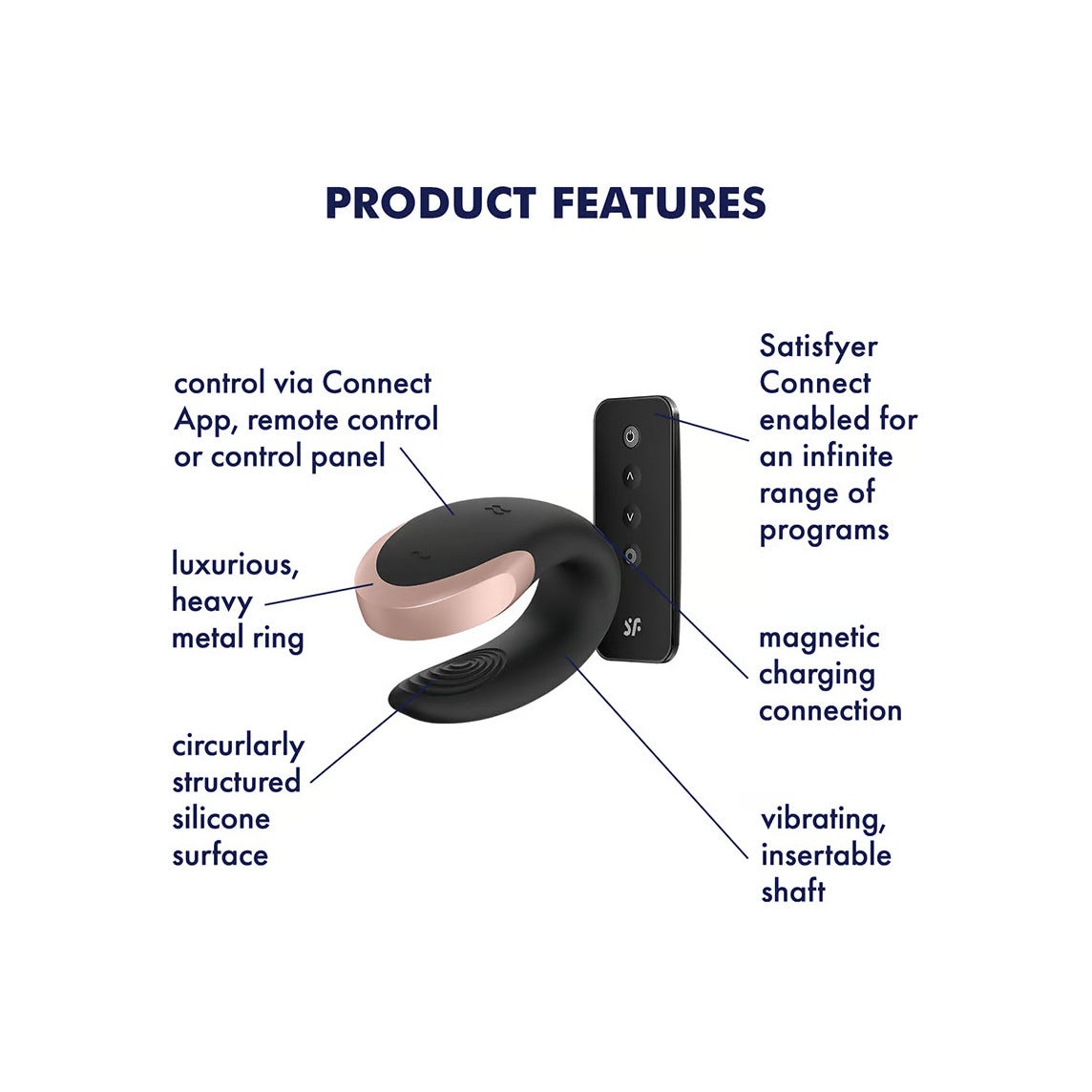 Satisfyer Double Love Connect App Vibratore Nero