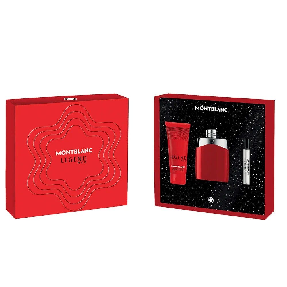 Montblanc Set Legend Red para hombre Eau de Parfum 100 ml + 7,5 ml, gel de ducha 100 ml