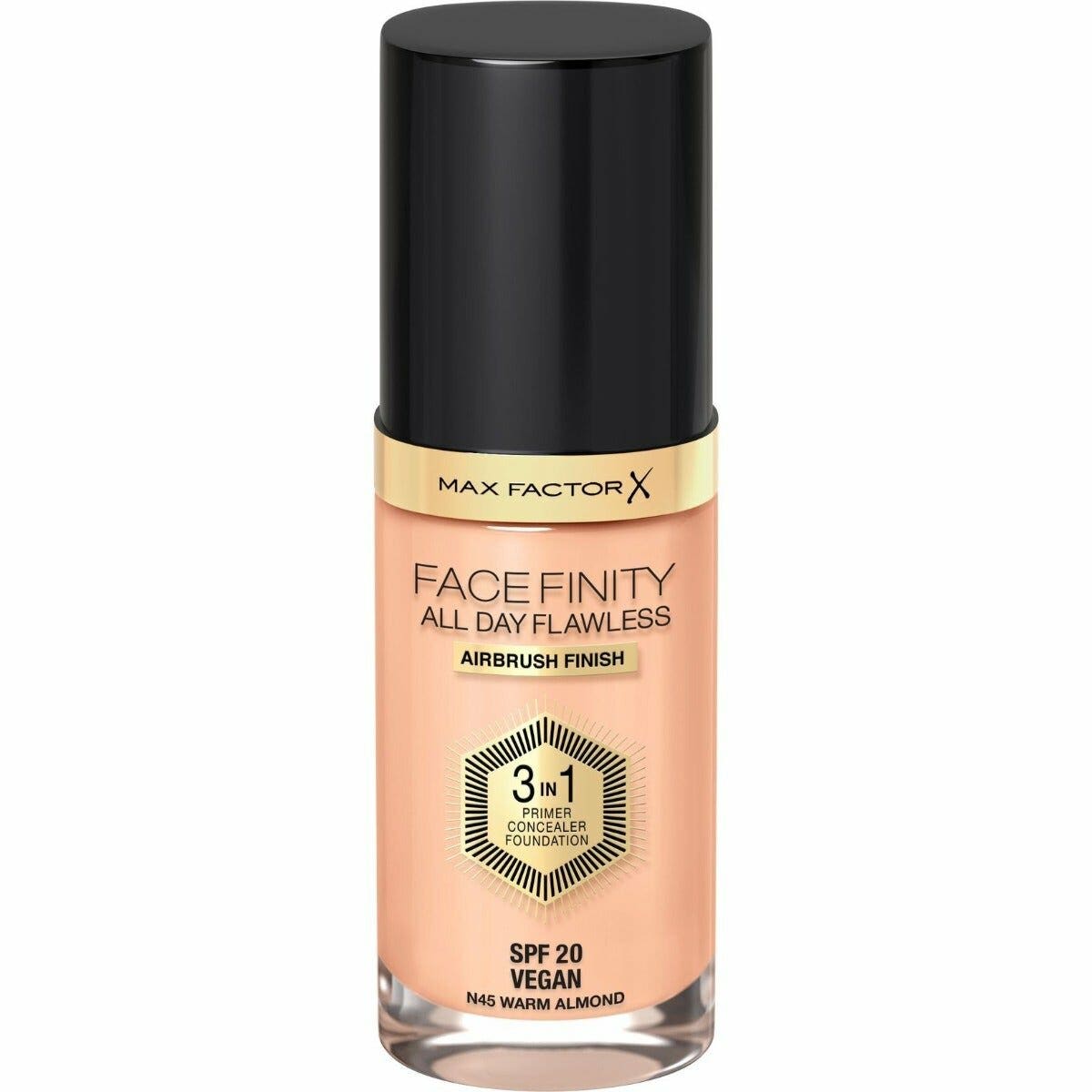 Max Factor Fondotinta Facefinity All Day Flawless 3in1 45 Warm Almond 30ml