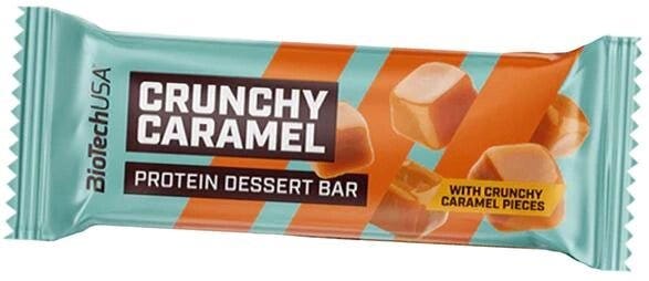 Barrita proteica de postre Biotech 50 g, caramelo crujiente